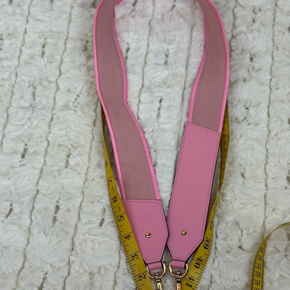 Versace Pink Nylon Leather La Greca Signature Embroidered Medusa Strap - Picture 13 of 13